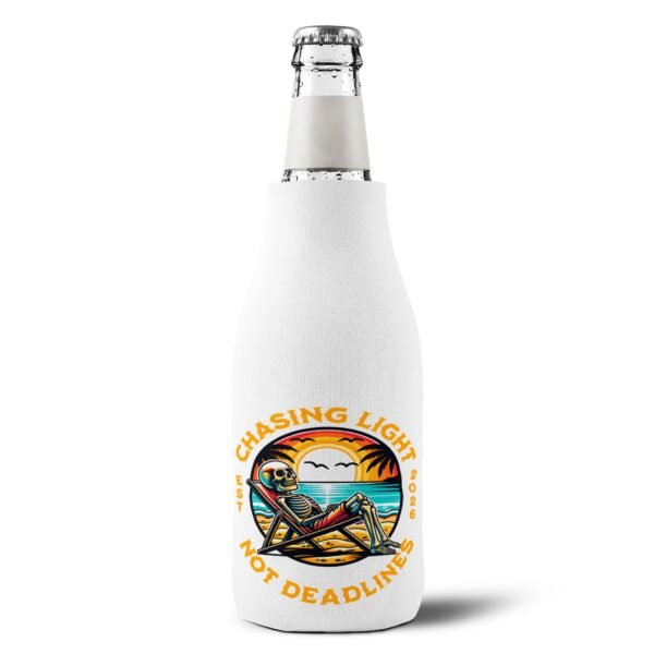 Chasing Light Sunset Skeleton Beach Zip-Up Bottle Cooler Sleeve