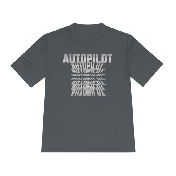 Autopilot Graphic Tee, Distorted Text Moisture‑Wicking Shirt