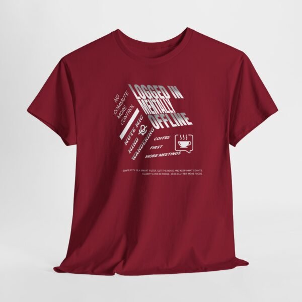 Mental‑Offline Coffee Lover T-Shirt — "Logged In Mentally Offline" Minimalist Tee